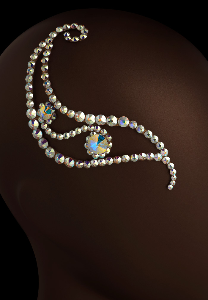 Verona Rhinestone Hairpiece HP-305-Crystal AB