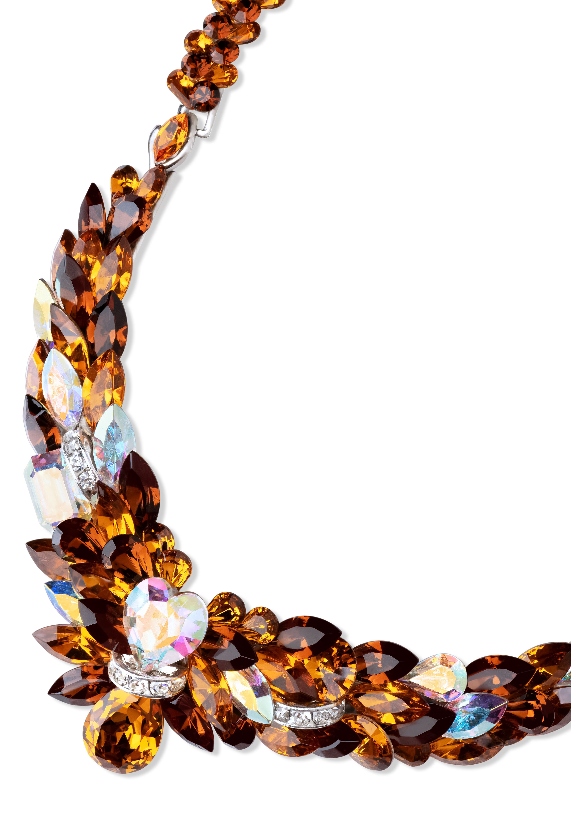 Rhinestone Necklace CHN01 TPST-Topaz / Smoked Topaz