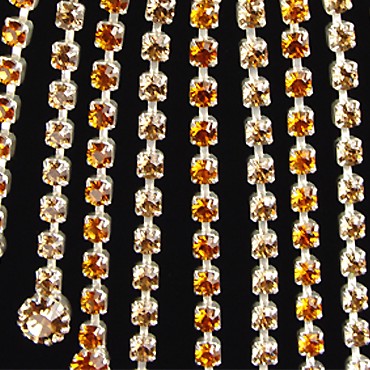 Rhinestone Necklace N208006 ST-Smoked Topaz