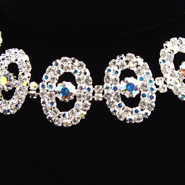 Rhinestone Necklace N280114 CAB-Crystal AB