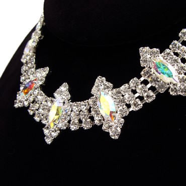 Rhinestone Necklace N4813 CAB-Crystal AB