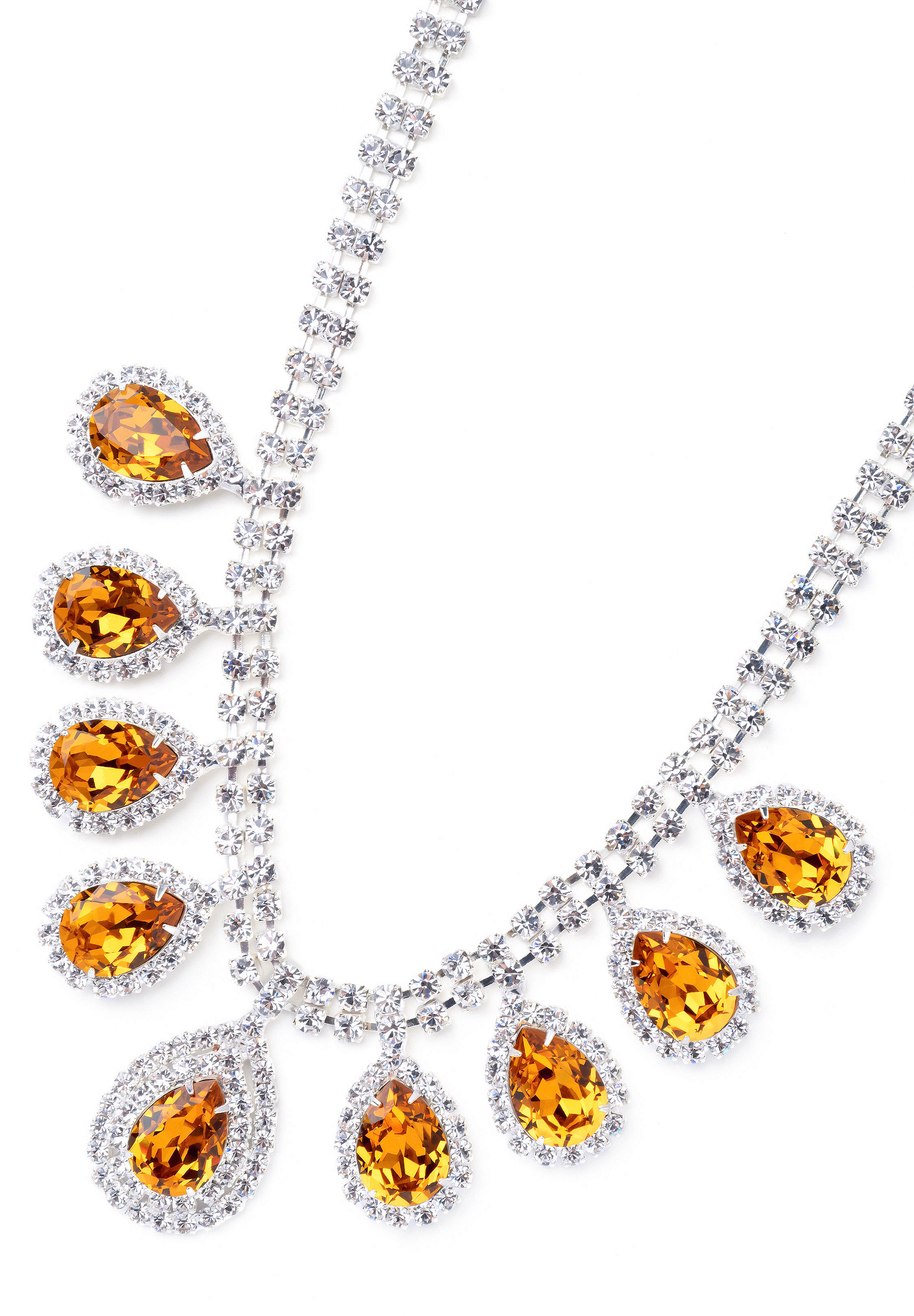 Rhinestone Necklace N880183 TP-Topaz