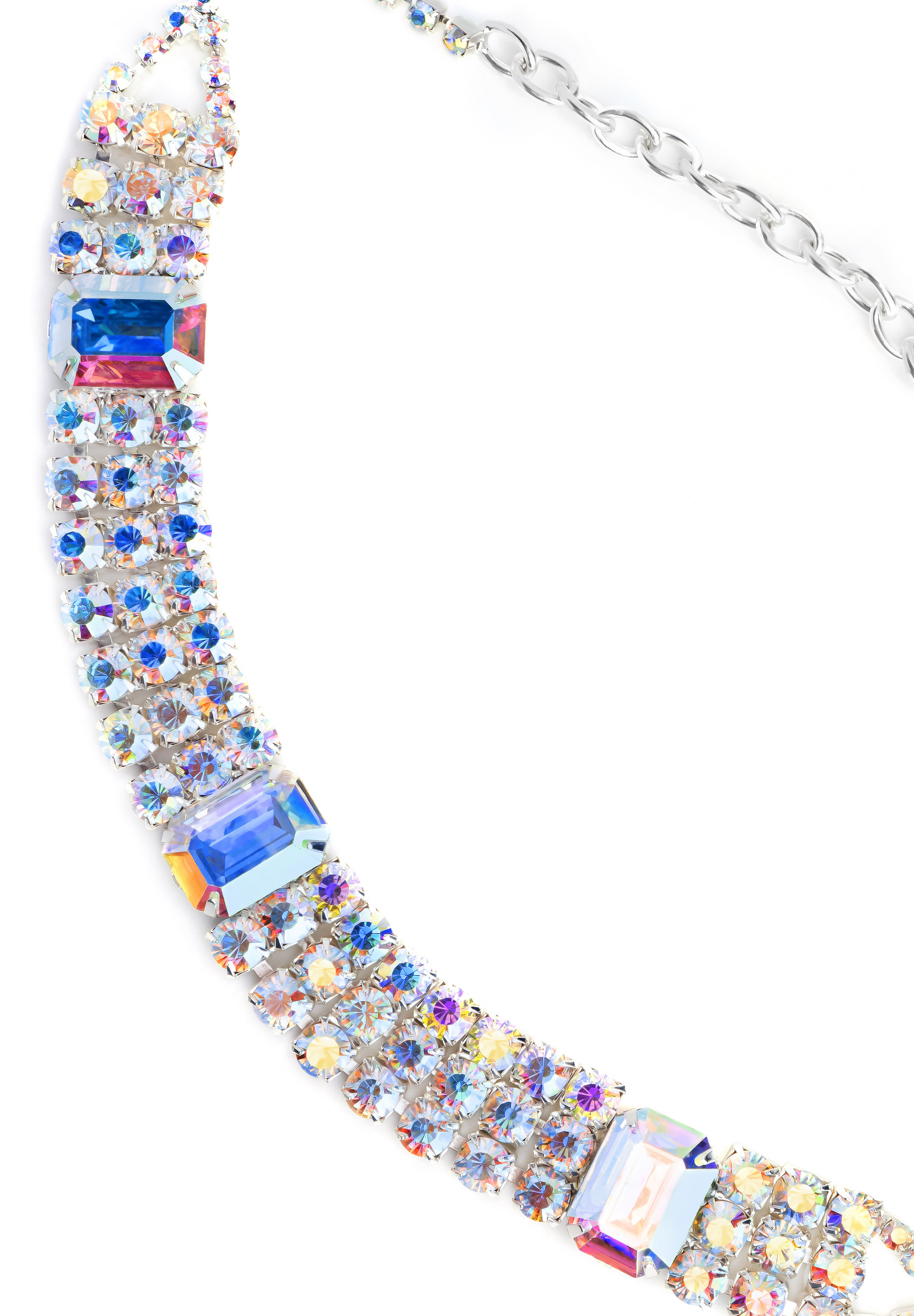 Rhinestone Necklace N880299 CAB-Crystal AB