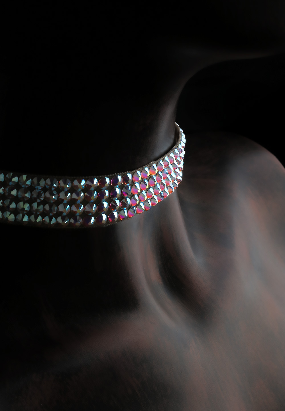 Sarika 4 Row Rhinestone Choker CK-650-Crystal AB