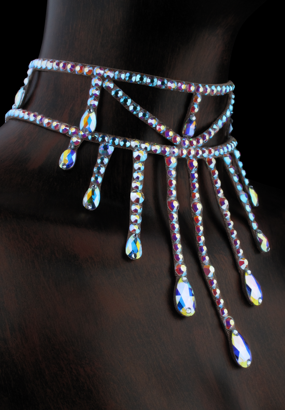 Serena Rhinestone Choker CK-506-Crystal AB