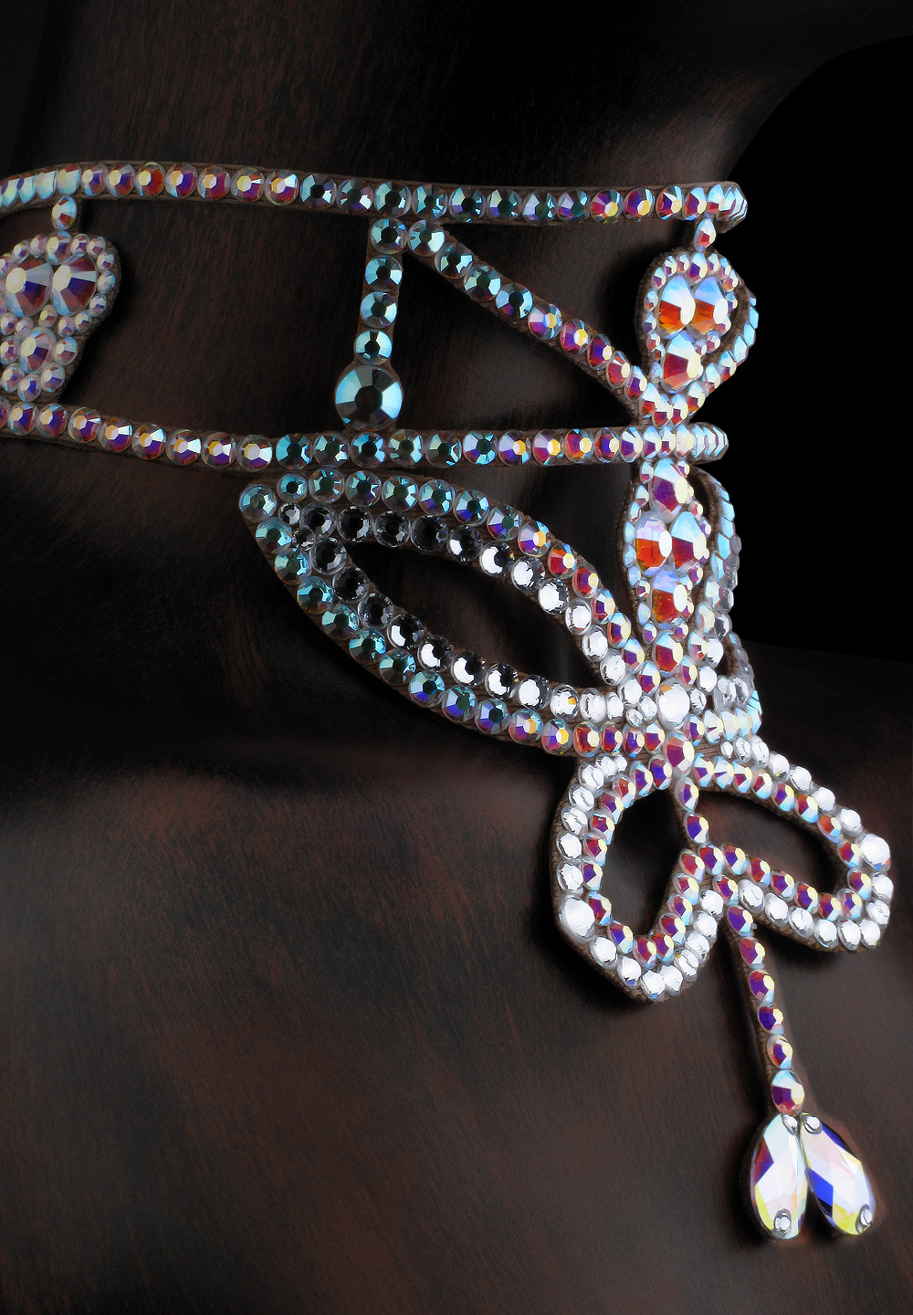 Serena Rhinestone Choker CK-511-Crystal AB