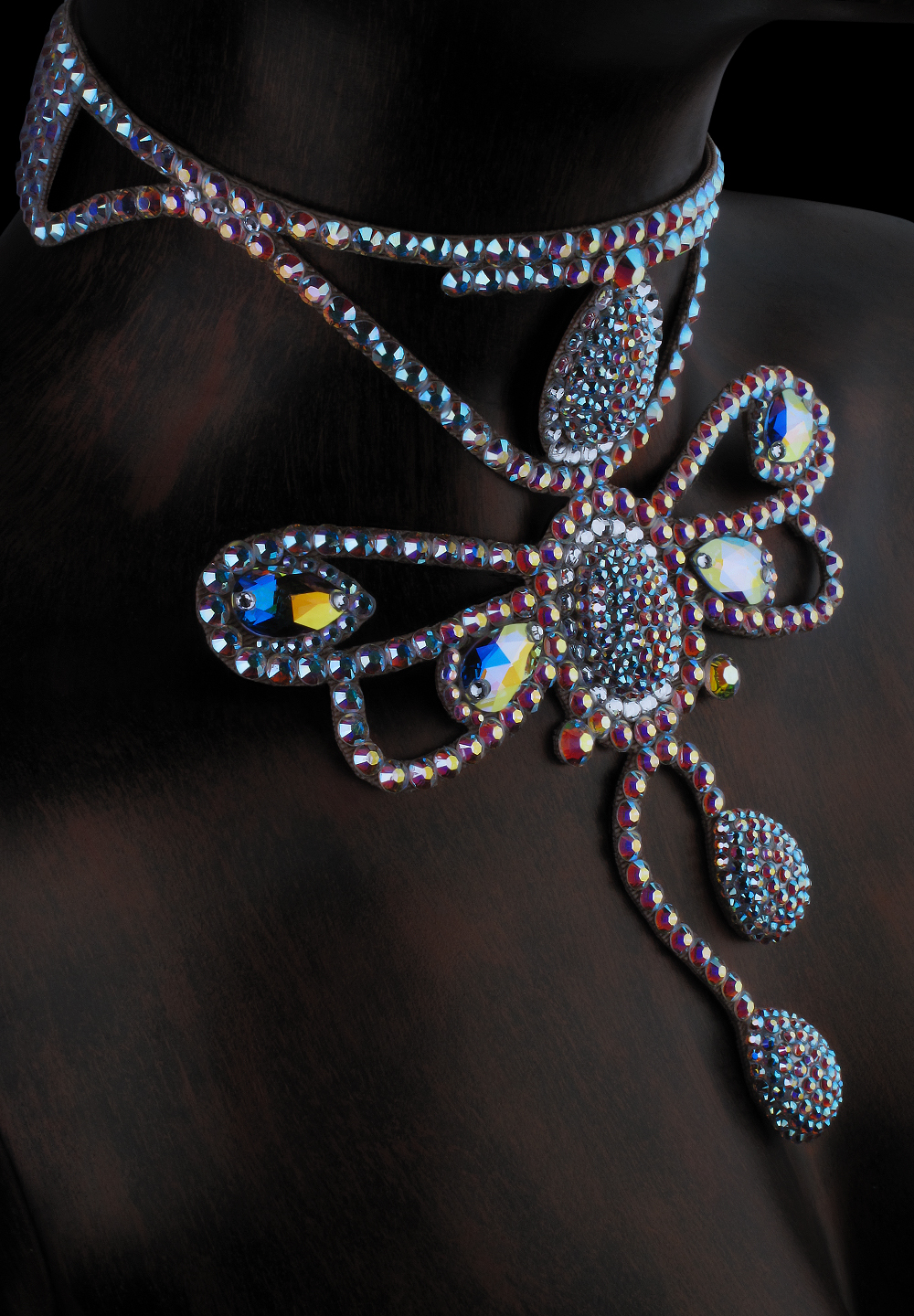 Serena Rhinestone Choker CK-514-Crystal AB