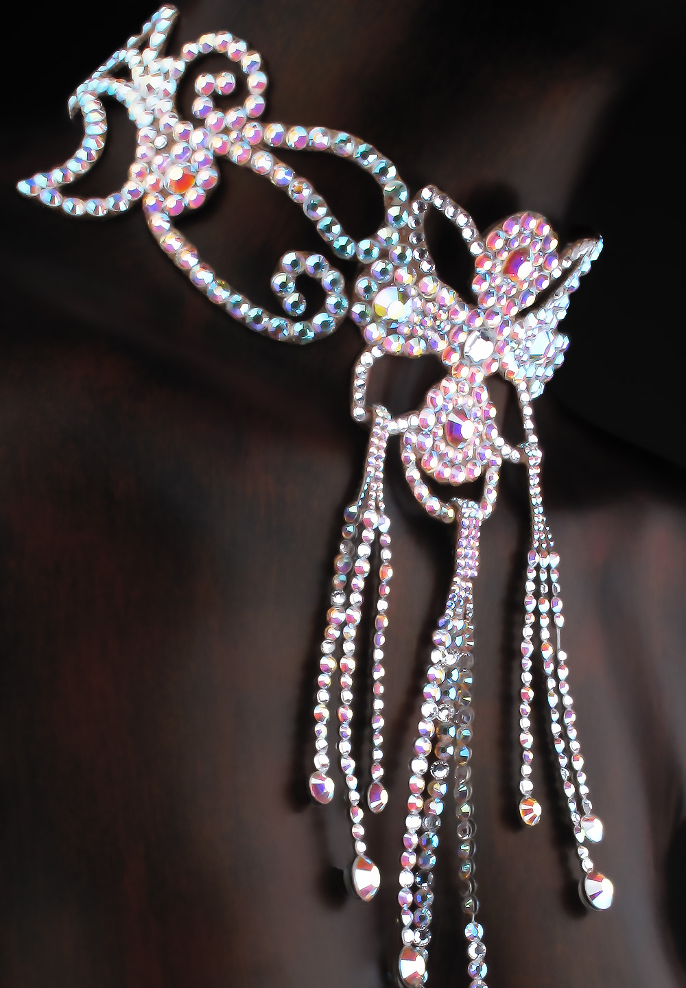 Serena Rhinestone Choker CK-518-Crystal AB