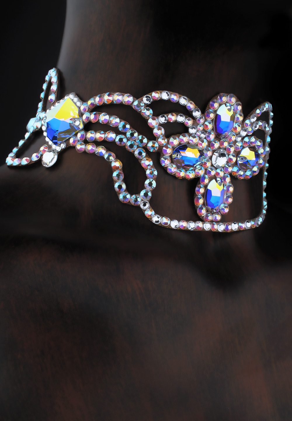 Serena Rhinestone Choker CK-519-Crystal AB