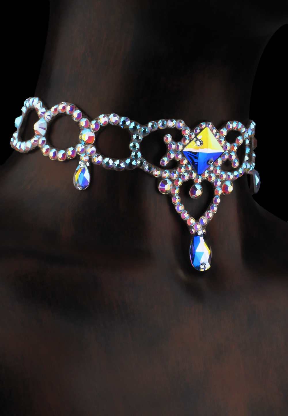 Serena Rhinestone Choker CK-527-Crystal AB