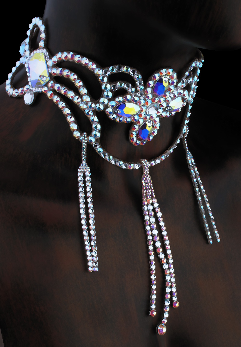 Serena Rhinestone Choker CK-528-Crystal AB