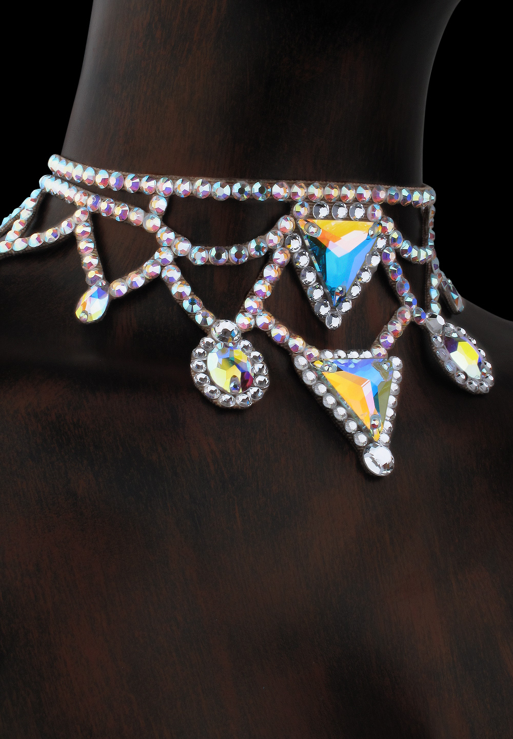 Serena Rhinestone Choker CK-522-Crystal AB