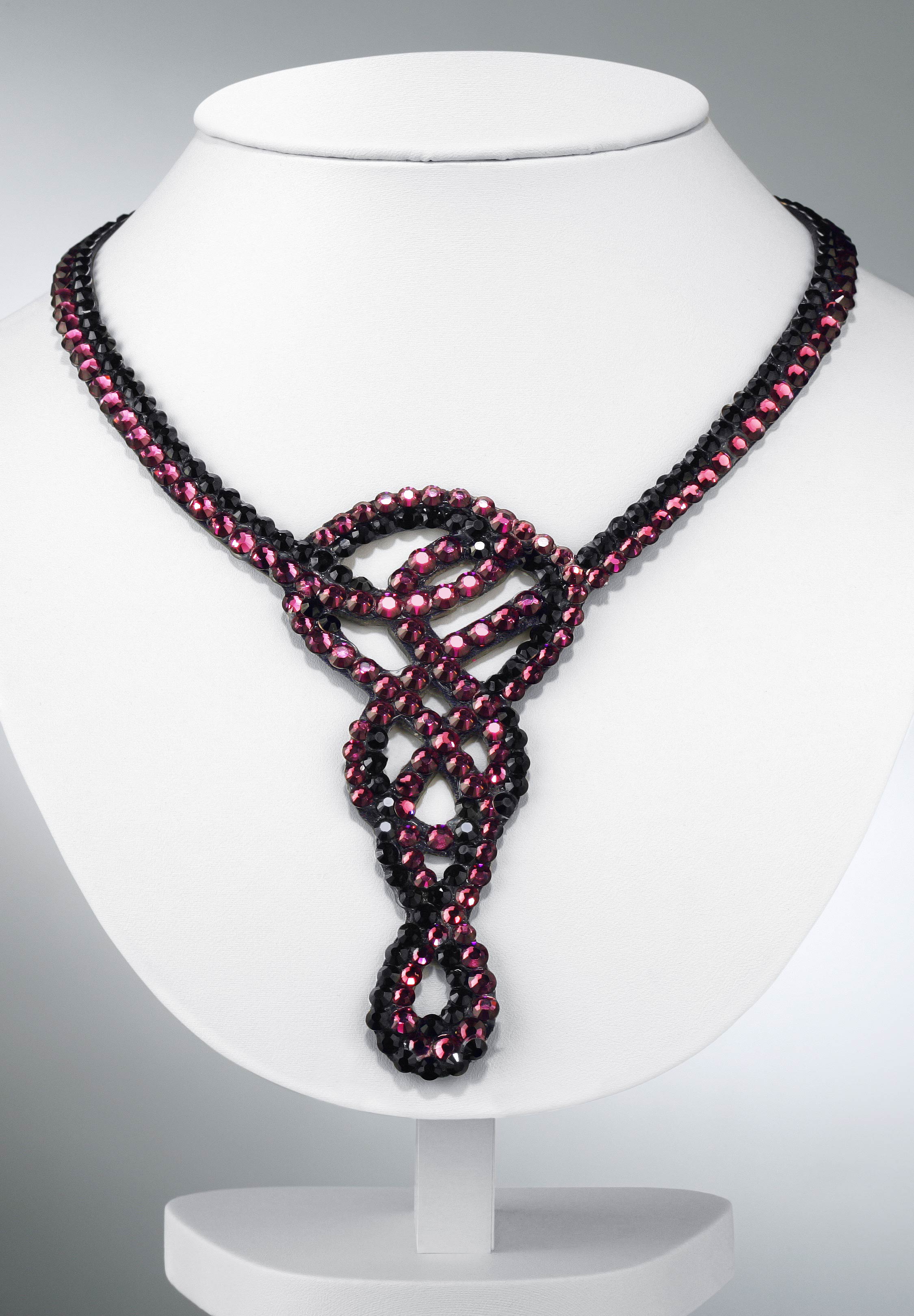 Zdenka Arko Jet & Amethyst Crystallized Necklace NC11007-09-Jet / Amethyst 