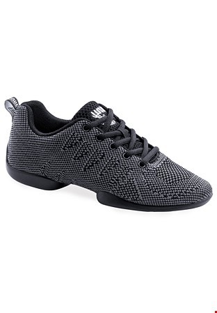 Anna Kern 4050 Mens Dance Sneakers-Black/Grey Knit