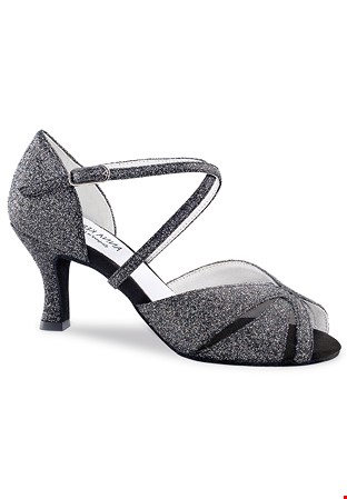 Anna Kern 780-60 Open Toe Dance Shoes-Black/Silver Sparkle