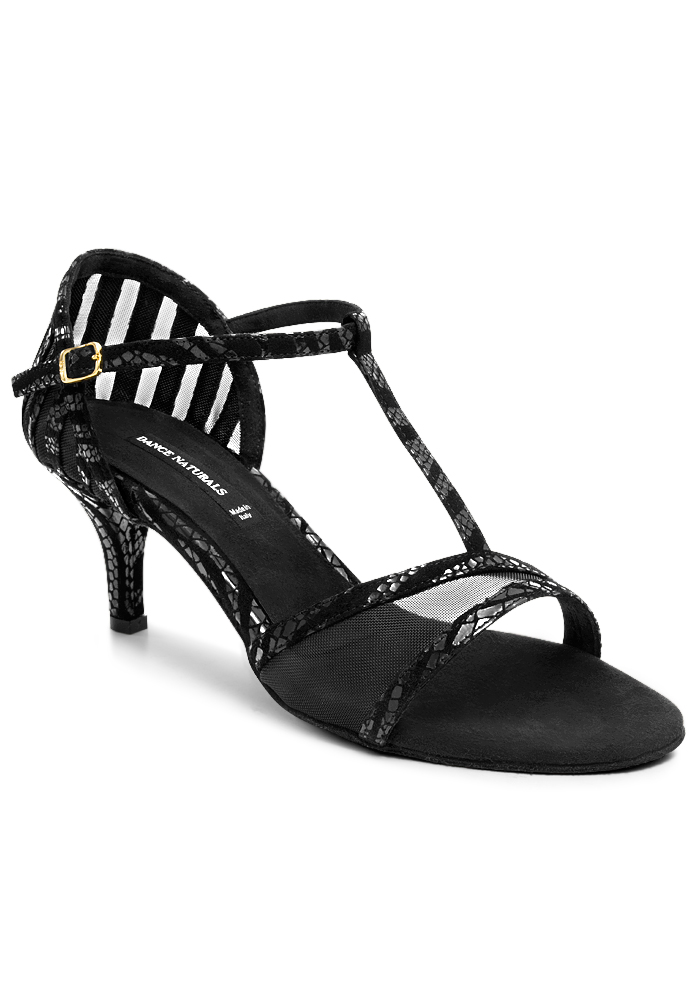 Dance Naturals Art. 87-Black Suede Printed / Black Net