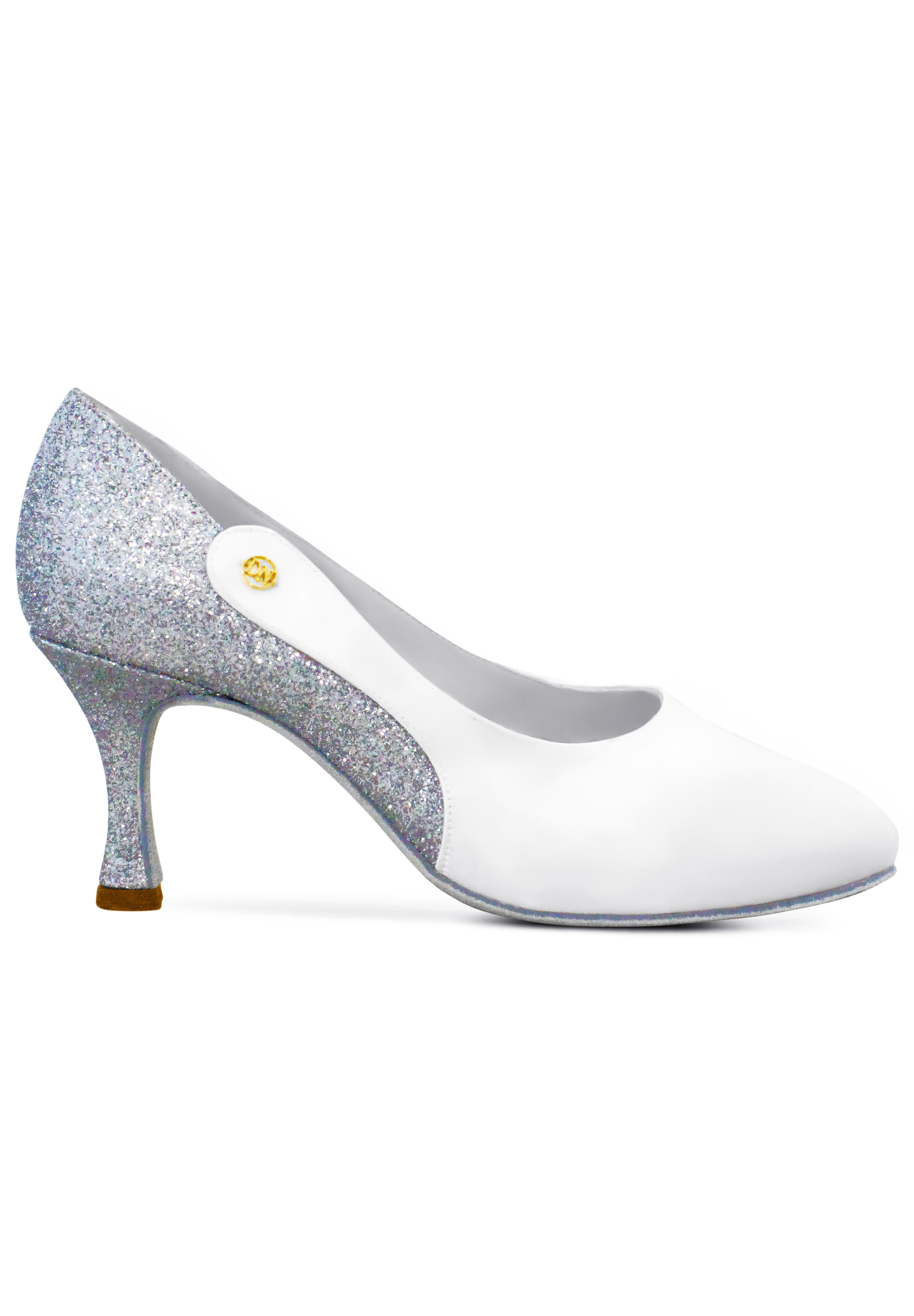 Dance Naturals Zenda Art. 91-White Satin/Silver Microglitter