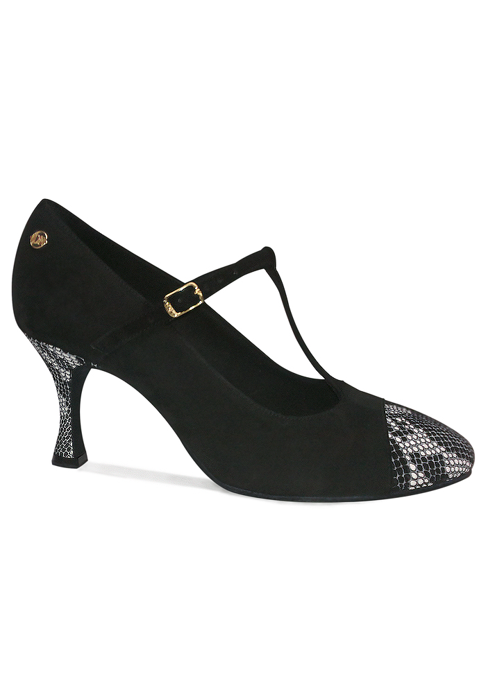Dance Naturals Carnevale Art. 732-Python Suede Print / Black Suede