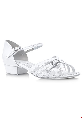 Freed of London Girls Evie Latin Dance Shoes-White Leather