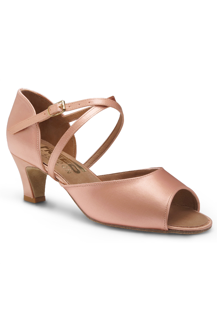 Freed of London Laura Latin Dance Shoes-Peach Satin