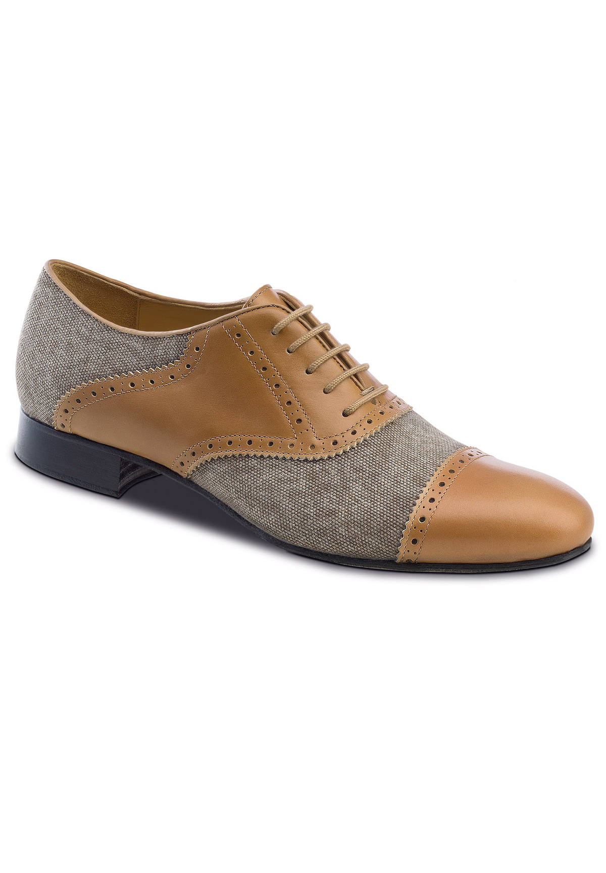 Nueva Epoca Tadil Mens Dance Shoes-Cognac Nappa / Canvas