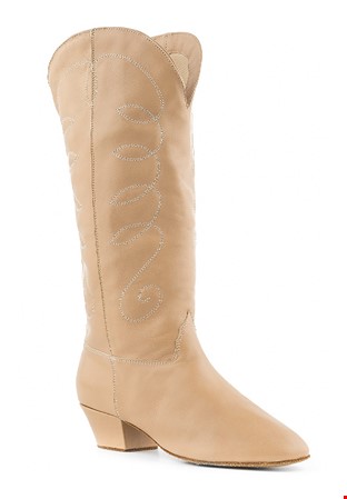 Paoul 406 Twirling Hook Dance Boots-Nude Nappa Leather