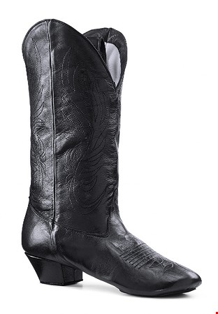 Paoul 410 Cowboy Flame Dance Boots-Black Leather