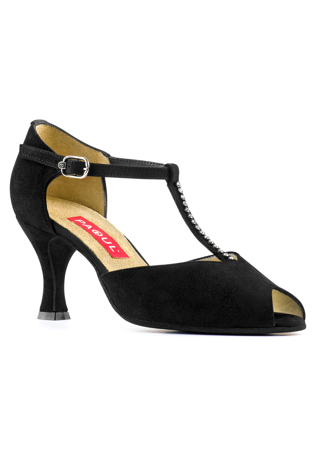 Paoul 615 T-Bar Charleston Shoes-Black Suede