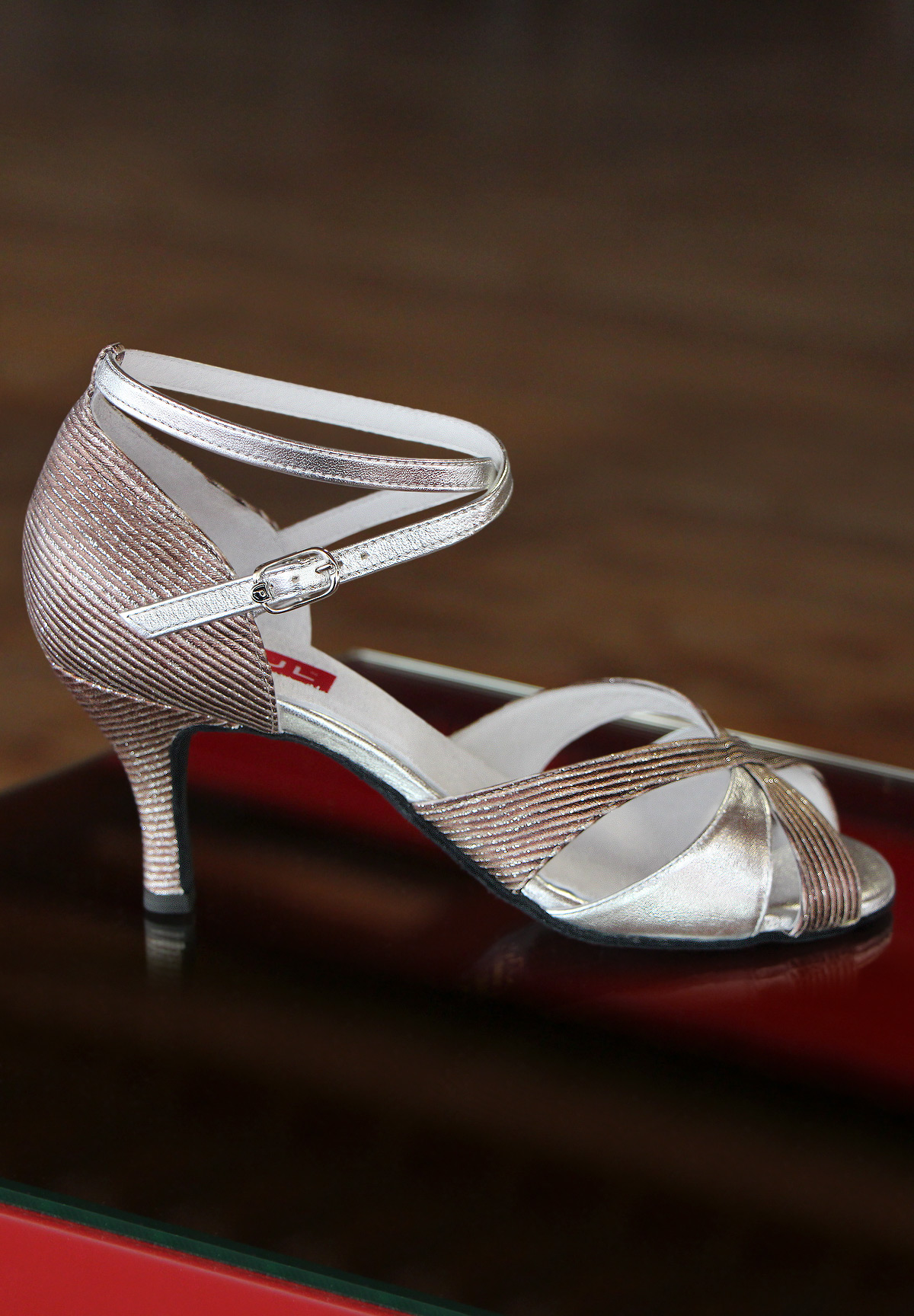 Paoul 679 Women Dance Sandal-Silver Monterey Printed Kid / Silver Kid