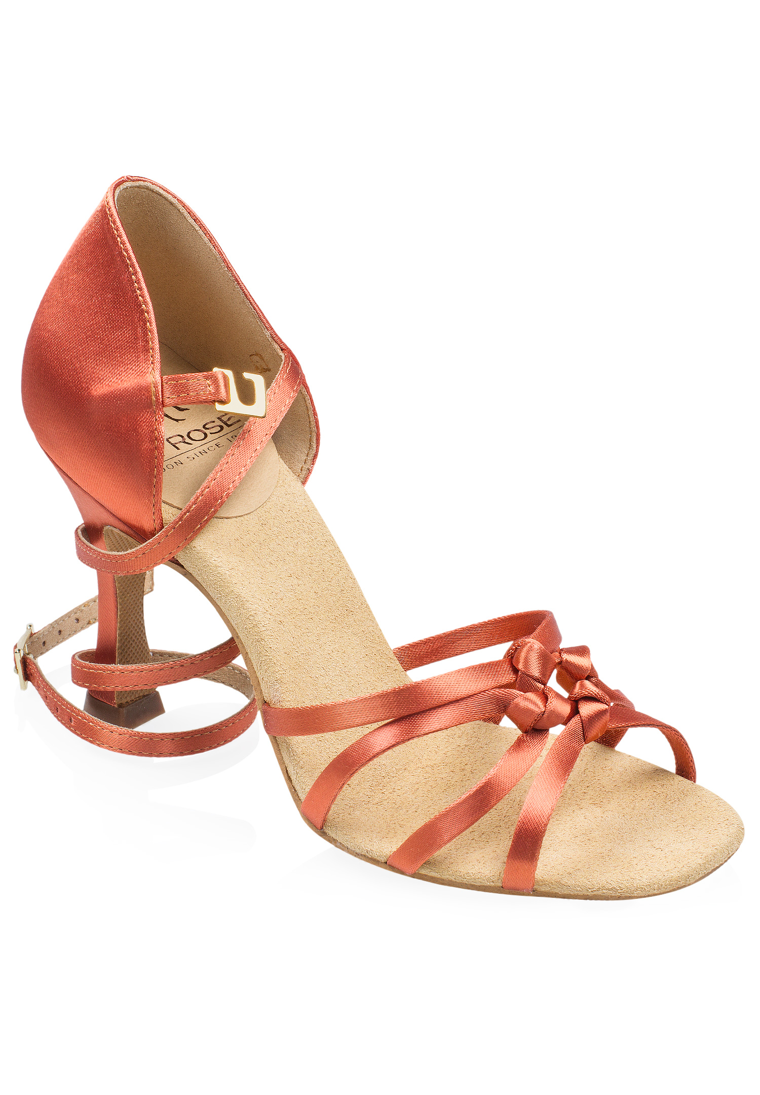 Ray Rose Colorado Latin Shoes 821-XHB-Dark Tan Satin