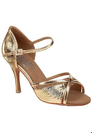 Supadance Ladies Latin Shoes 1073-Gold Embossed Leather