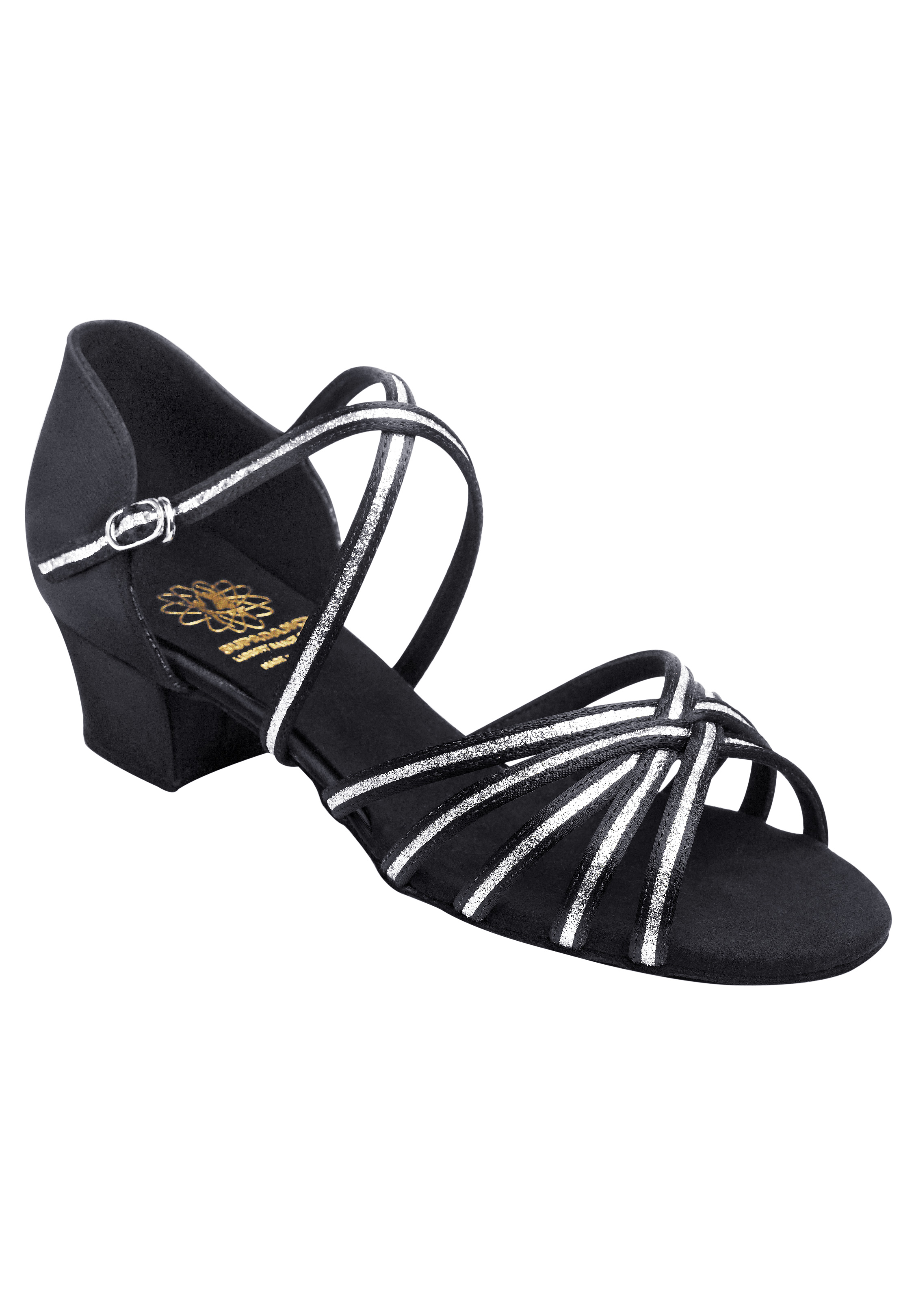 Supadance 1426-Black Satin/Silver Shimmer