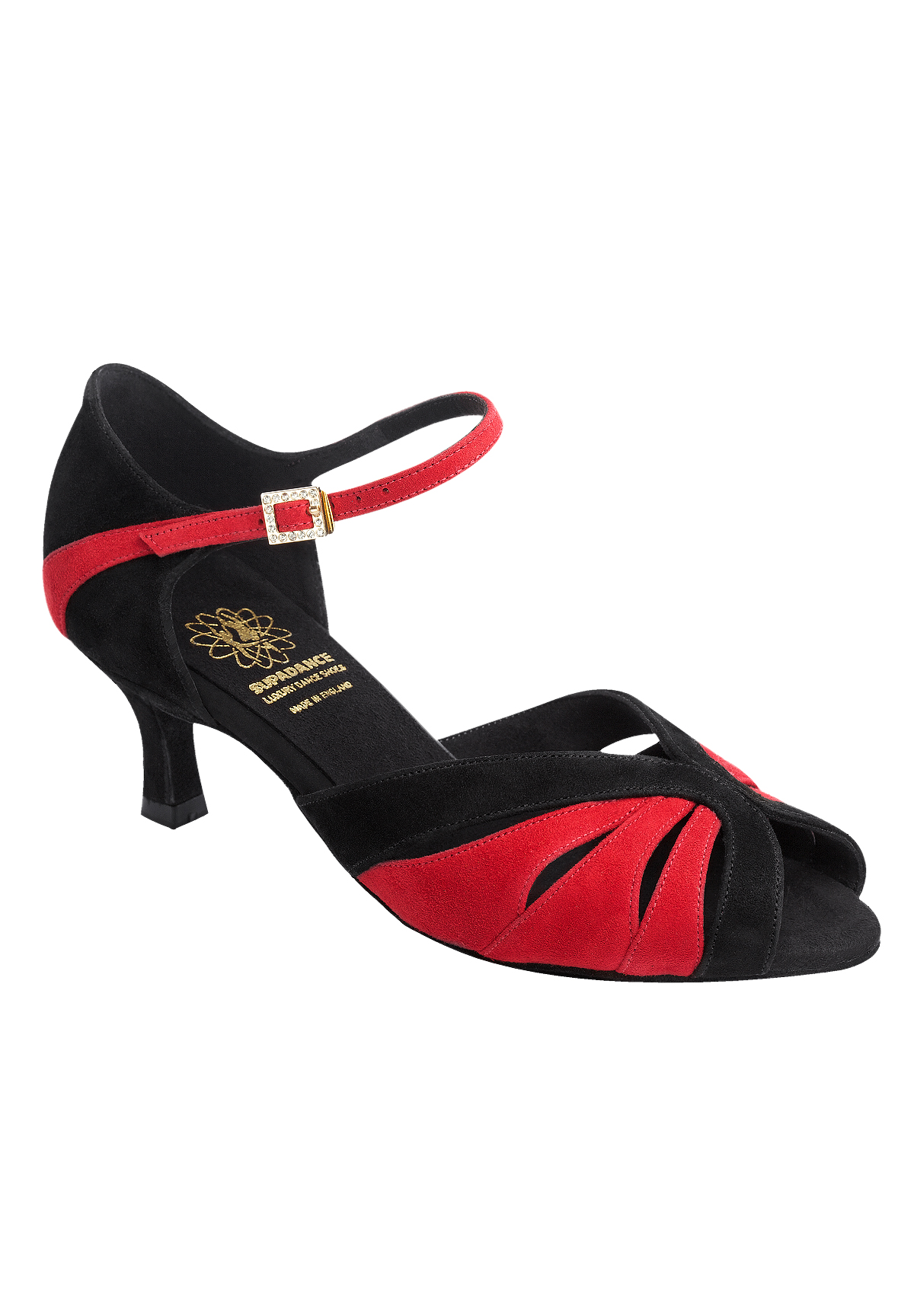 Supadance 1548-Black Suede/Red Suede