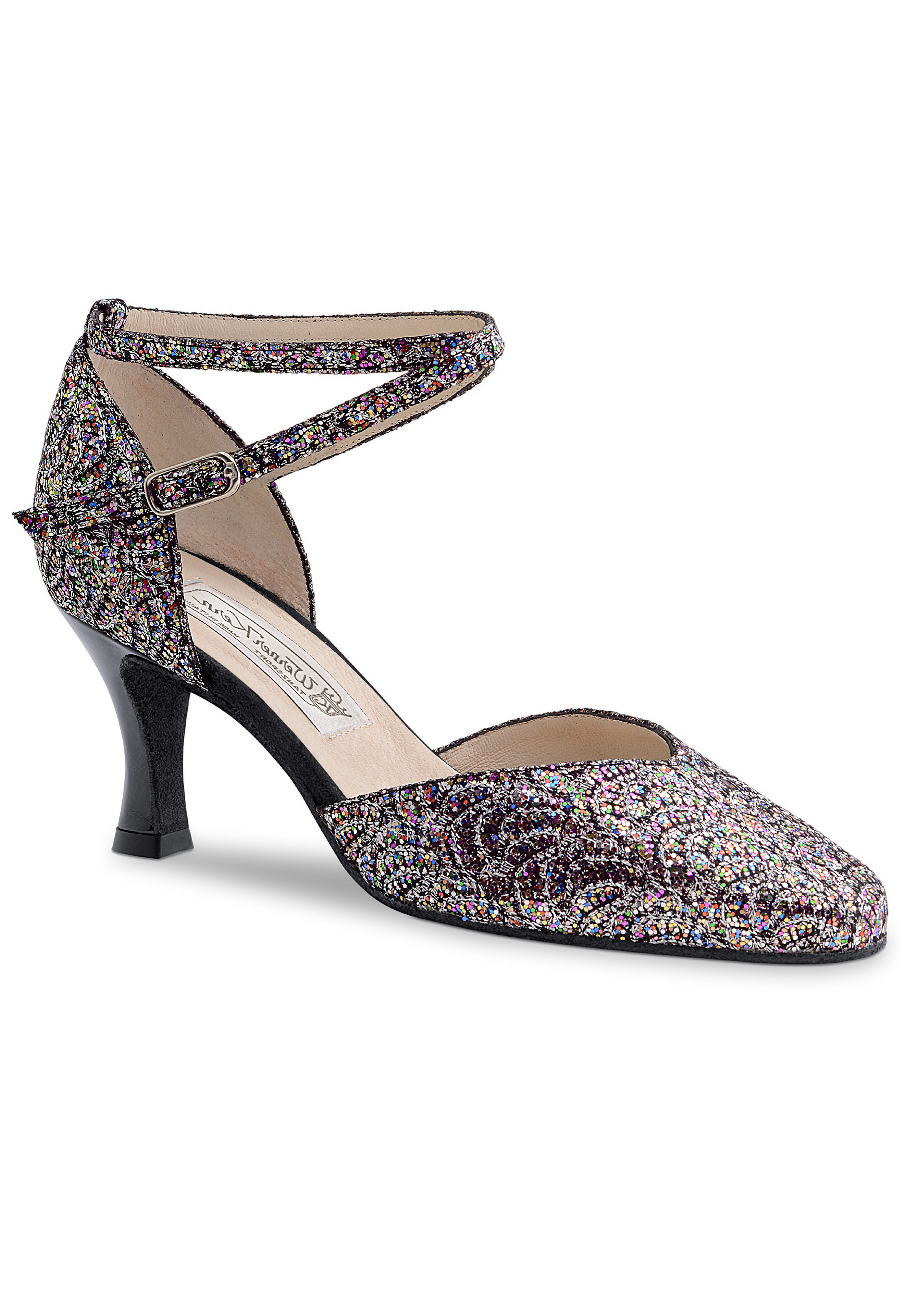 Werner Kern Betty Dance Shoes-Silver Multi Brocade