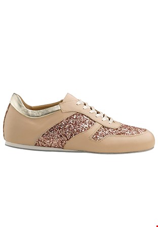 Werner Kern Honey Ladies Dance Sneakers-Nappa/Brocade Beige/Chevro Platin