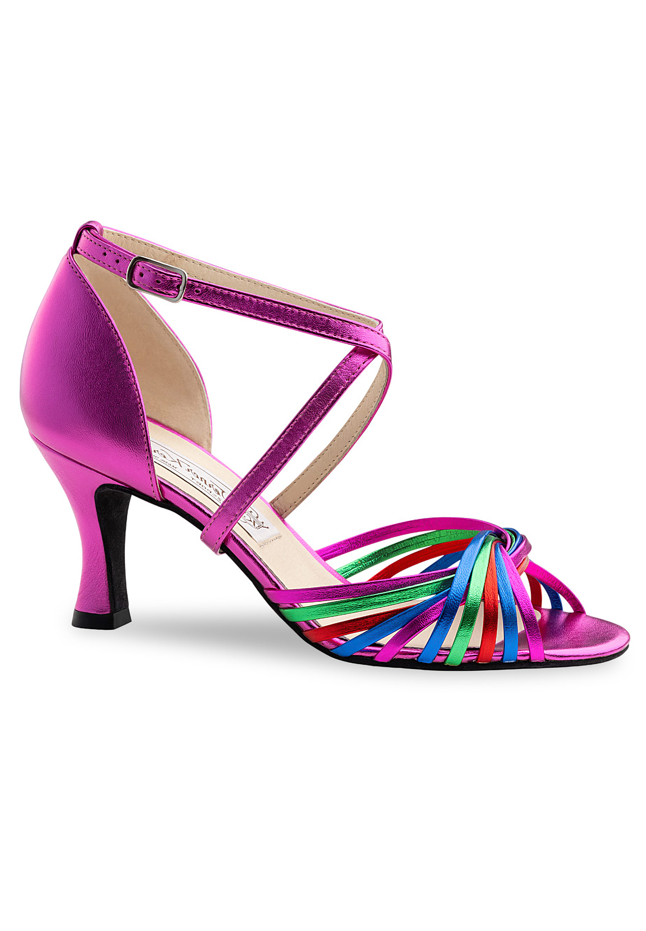 Werner Kern Mary Latin Sandal-Fuchsia/Multicolour Nappa