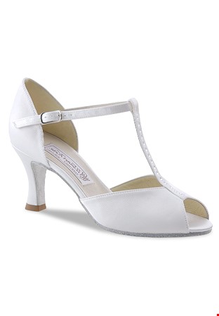 Werner Kern Mona Ladies Social Shoes-White Satin