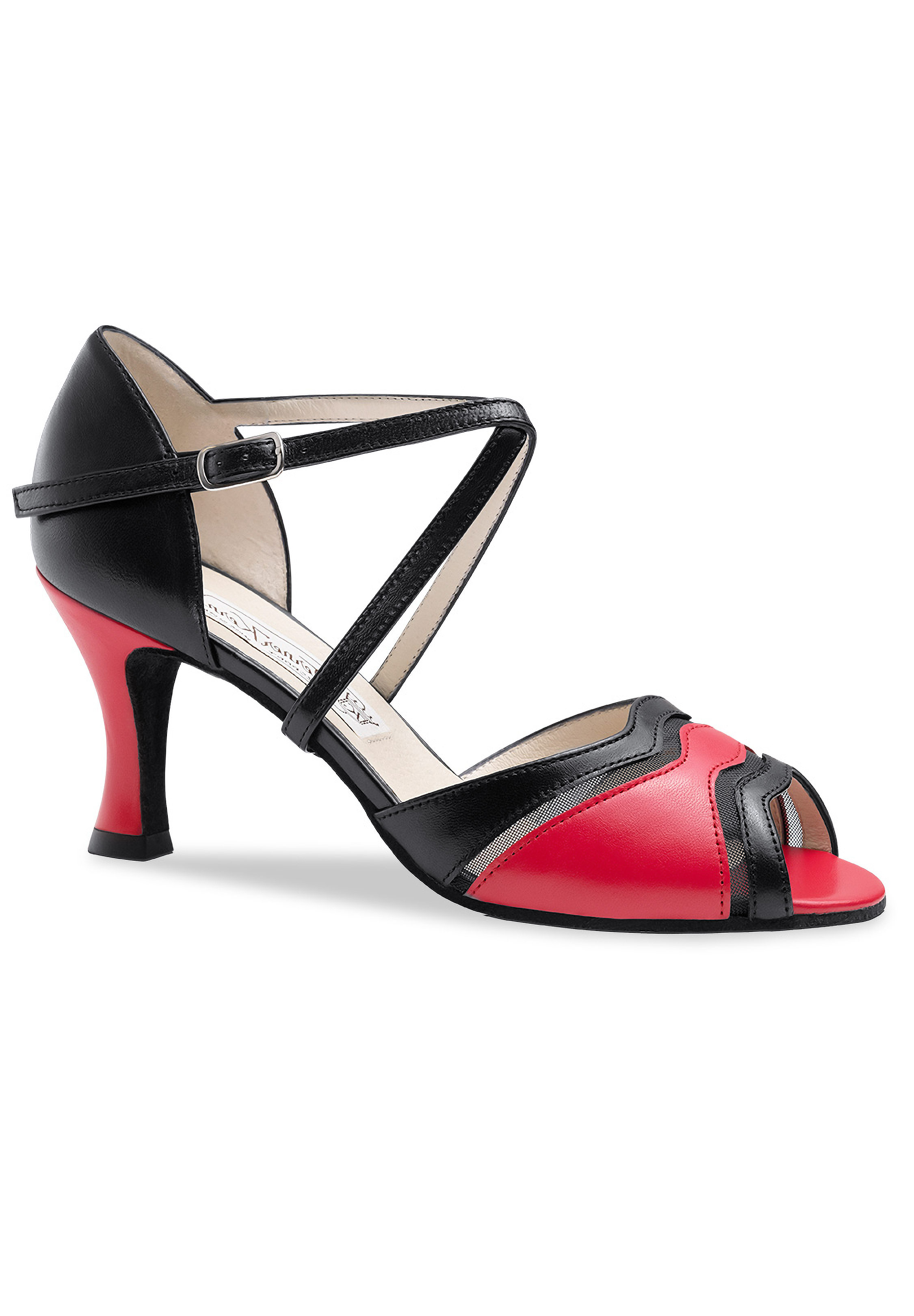 Werner Kern Portia Ladies Latin Shoes-Black/Red Nappa
